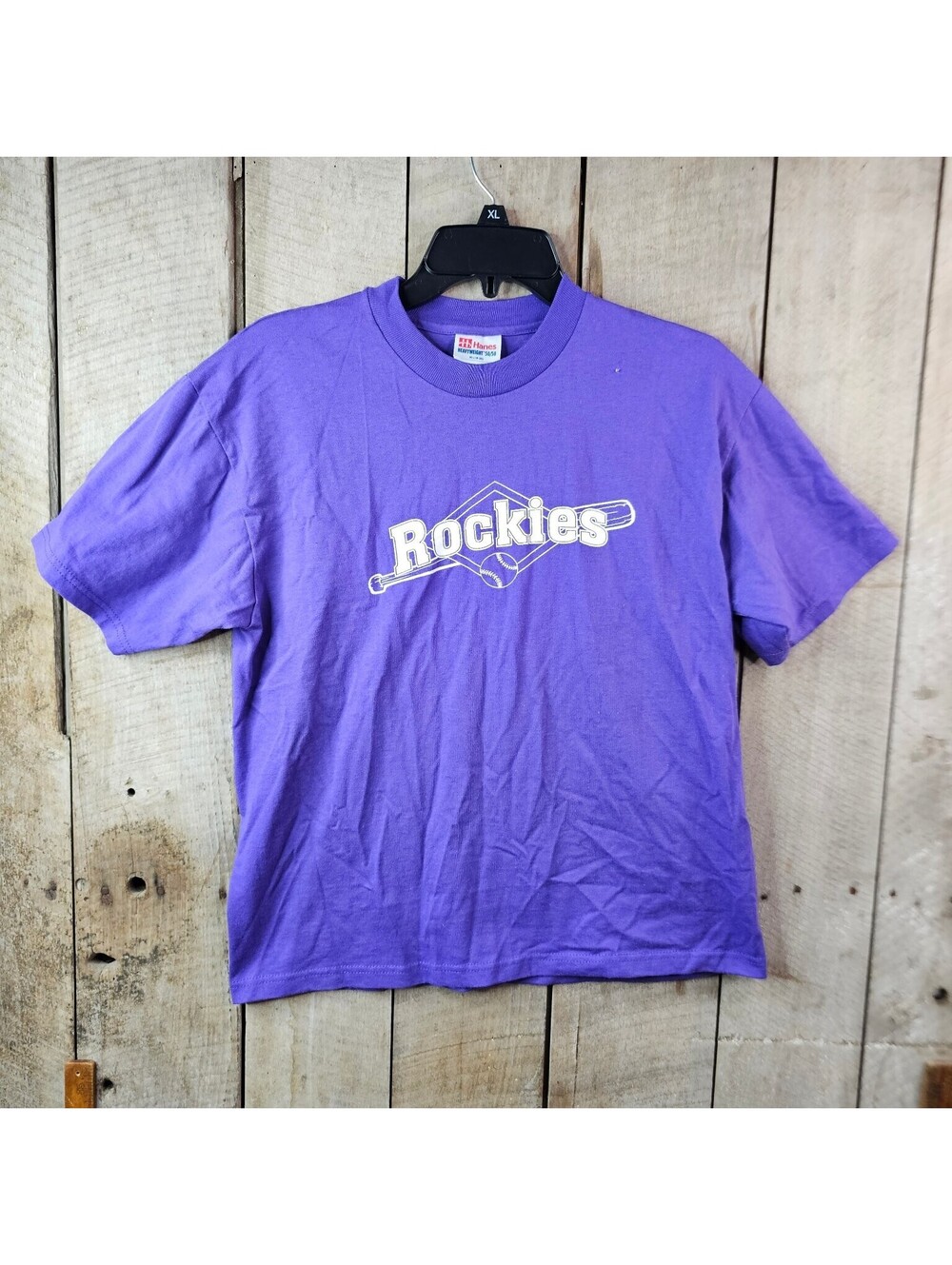 Vintage Hanes Colorado Rockies MLB Baseball Purple T-Shirt Adult XL (18-20)